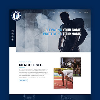 Sports agency website design project for Pro One Athlete Agency homepage preview